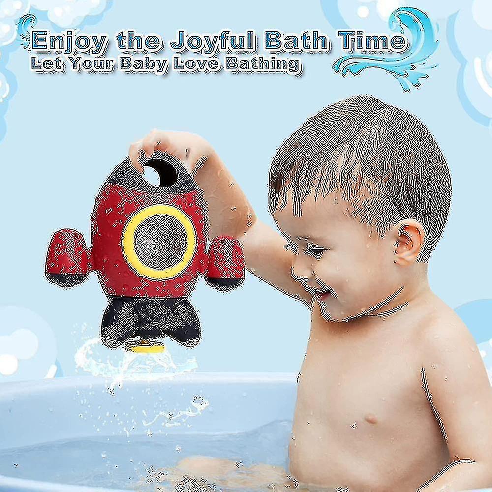 Space Rocket Spray Water With Rotatable Fountain Shower Bathtub Toys