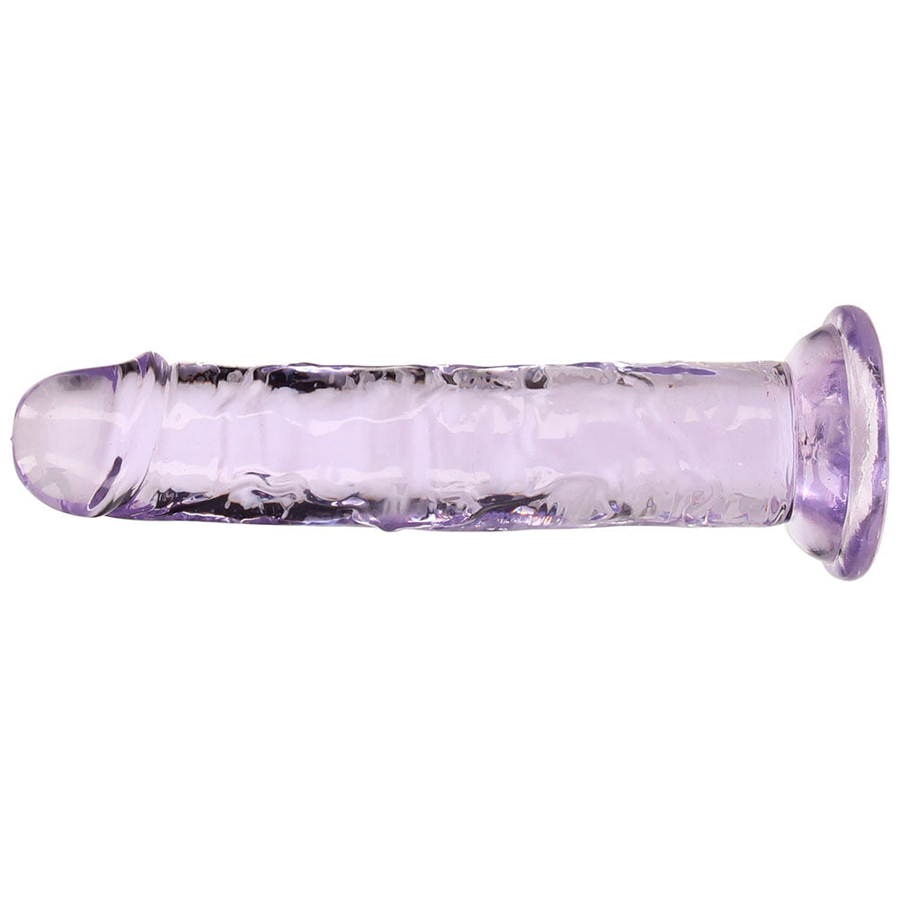 RealRock Crystal Clear Jelly 6 Inch Dildo in Purple