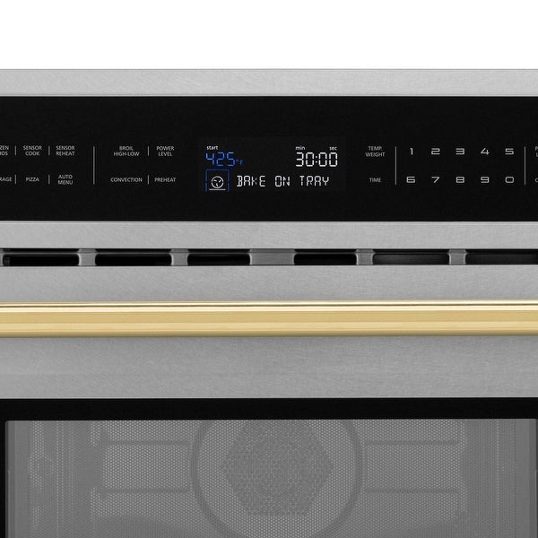 ZLINE 30” 1.6 cu ft. Built-in Convection Microwave Oven in Fingerprint Resistant Stainless Steel and Gold Accents