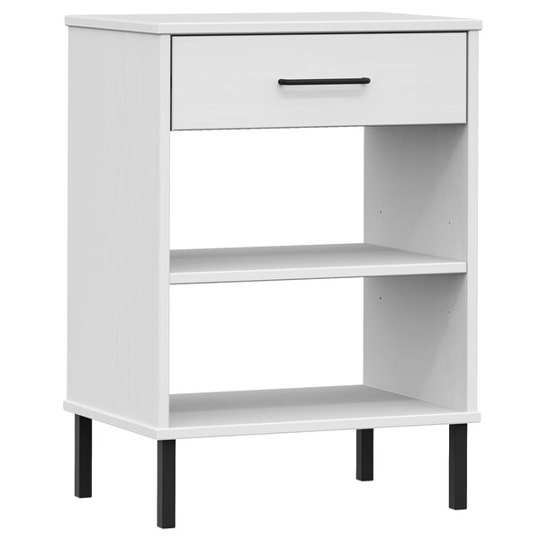 vidaXL Solid Wood Pine Console Cabinet with Metal Legs OSLO Table Multi Colors - 19.7