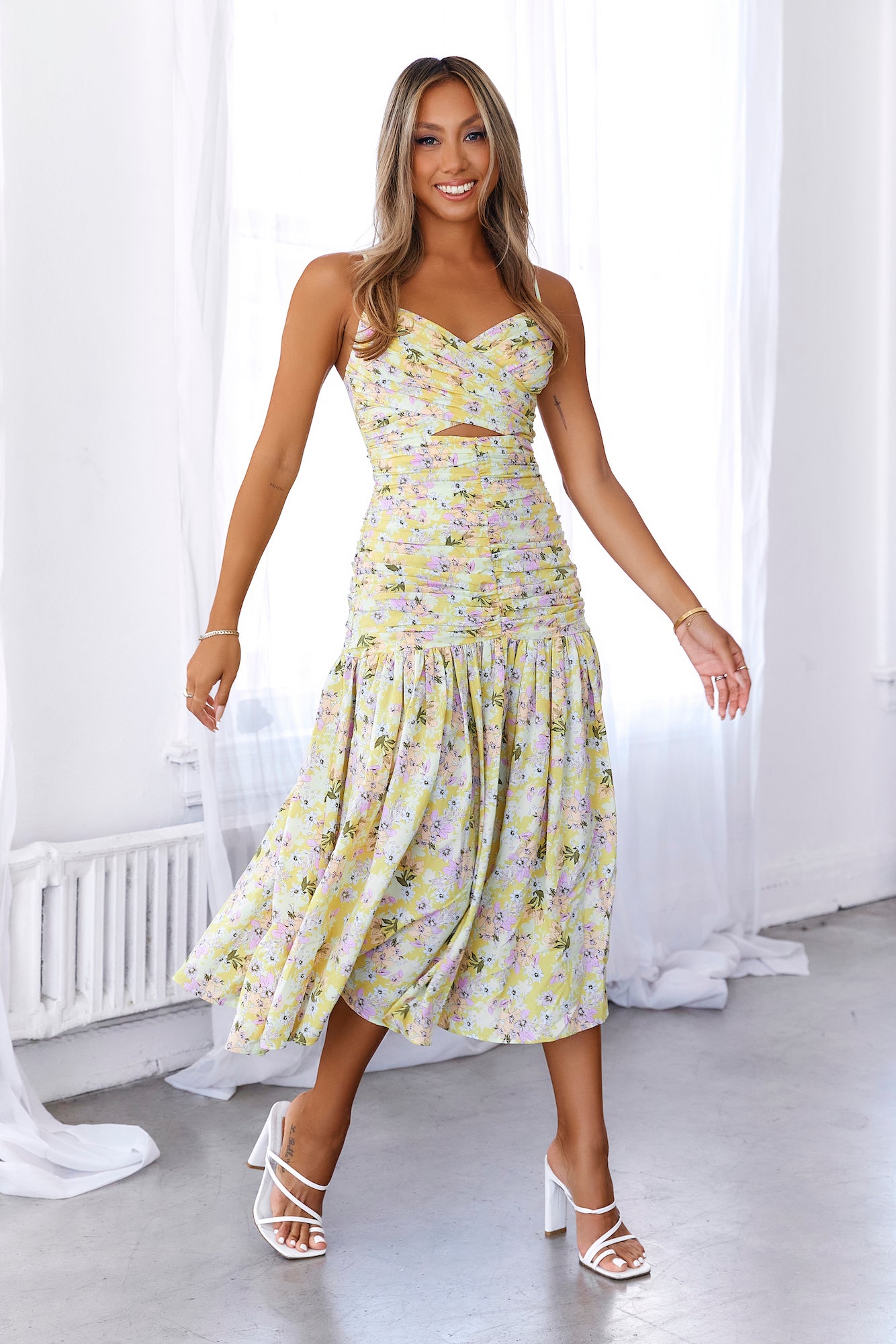 HELLO MOLLY Sun Risin Maxi Dress Yellow