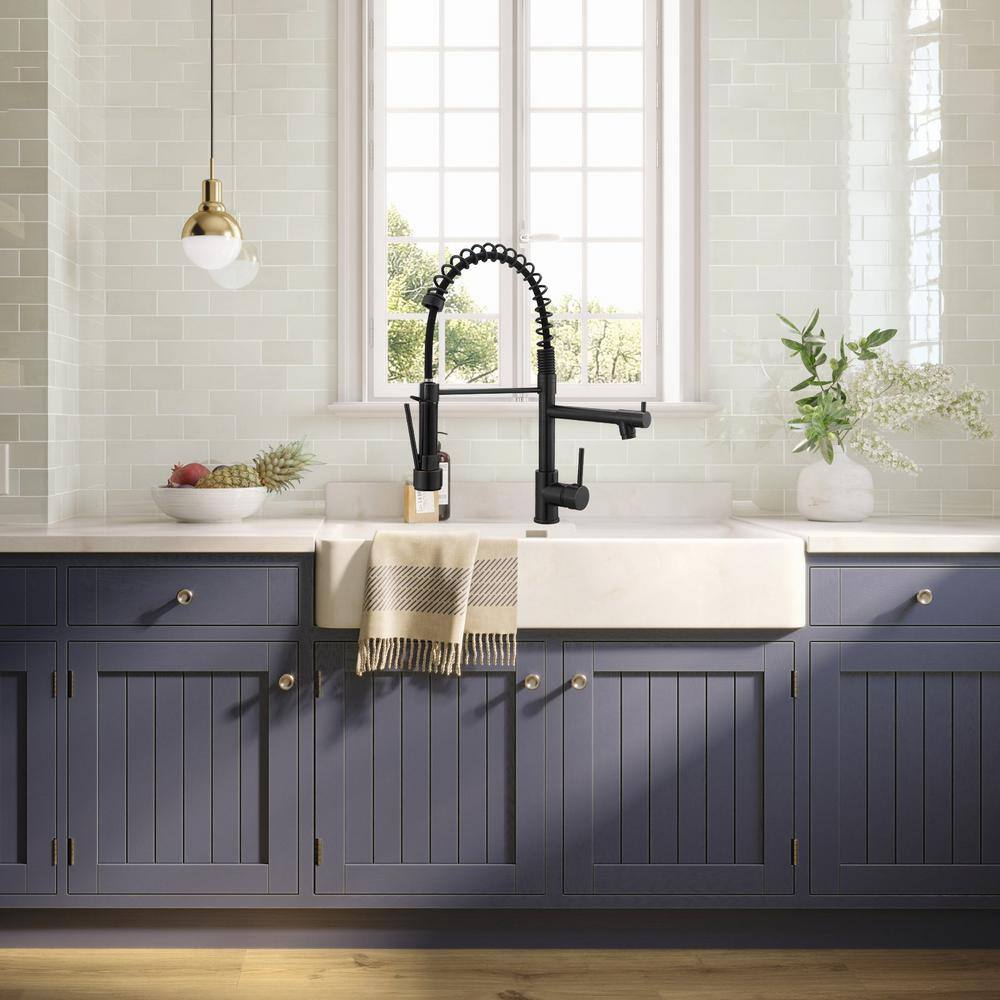 Fapully Single-Handle Pull-Down Sprayer Kitchen Faucet Single Hole Deck Mounted in Oil Rubbed Bronze FA-1018ORB