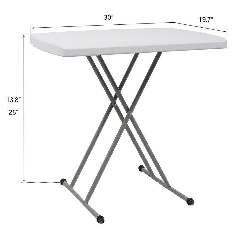 30'' Plastic Rectangular Adjustable Folding Table