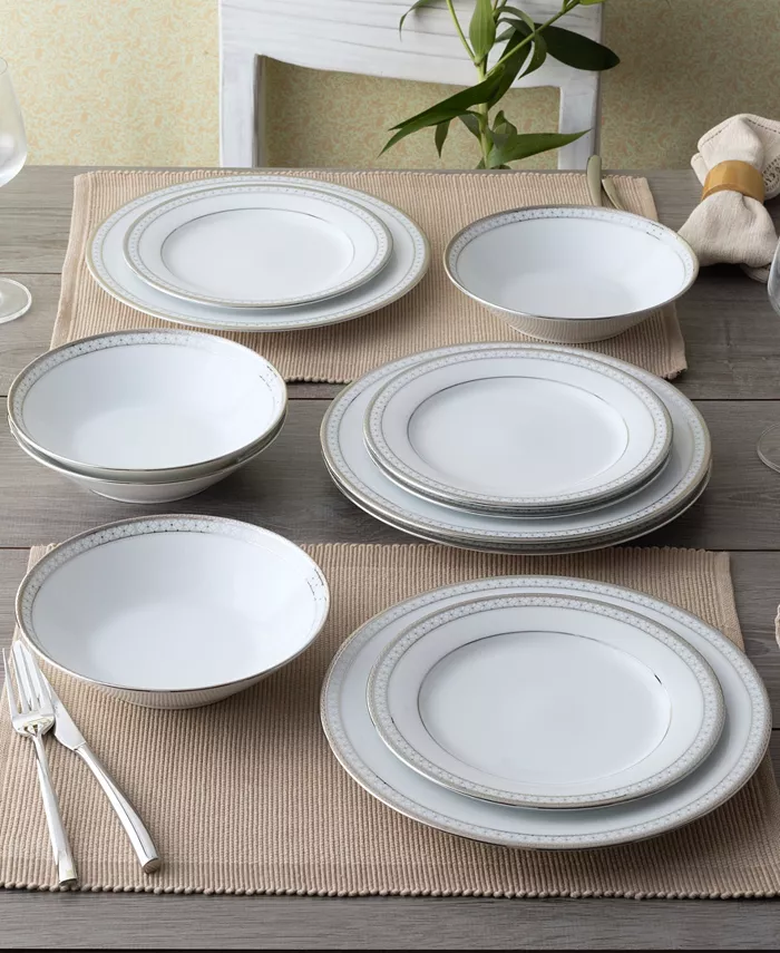 Noritake Rochester Platinum Set of 4 Salad Plates Service For 4