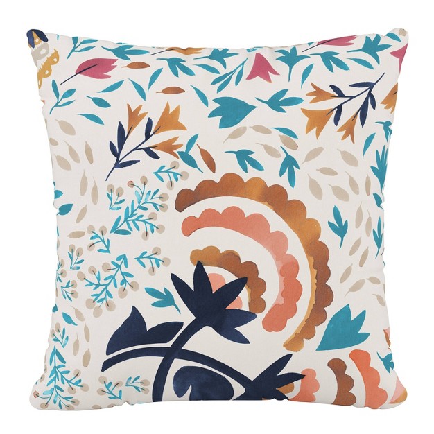 Skyline Furniture Square Outdoor Throw Pillow Kaya Floral Aqua