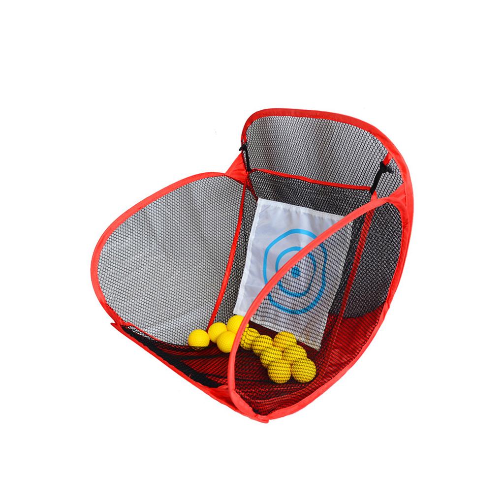 Durable Lawn Outdoor Indoor Adults Beginner Hitting Foldable Chiping Net Backyard Golf Cage Training Aid Exercising Gear - Red