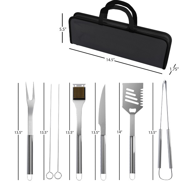 Hastings Home Bbq Grill Tool Set Stainless Steel 7 Pieces