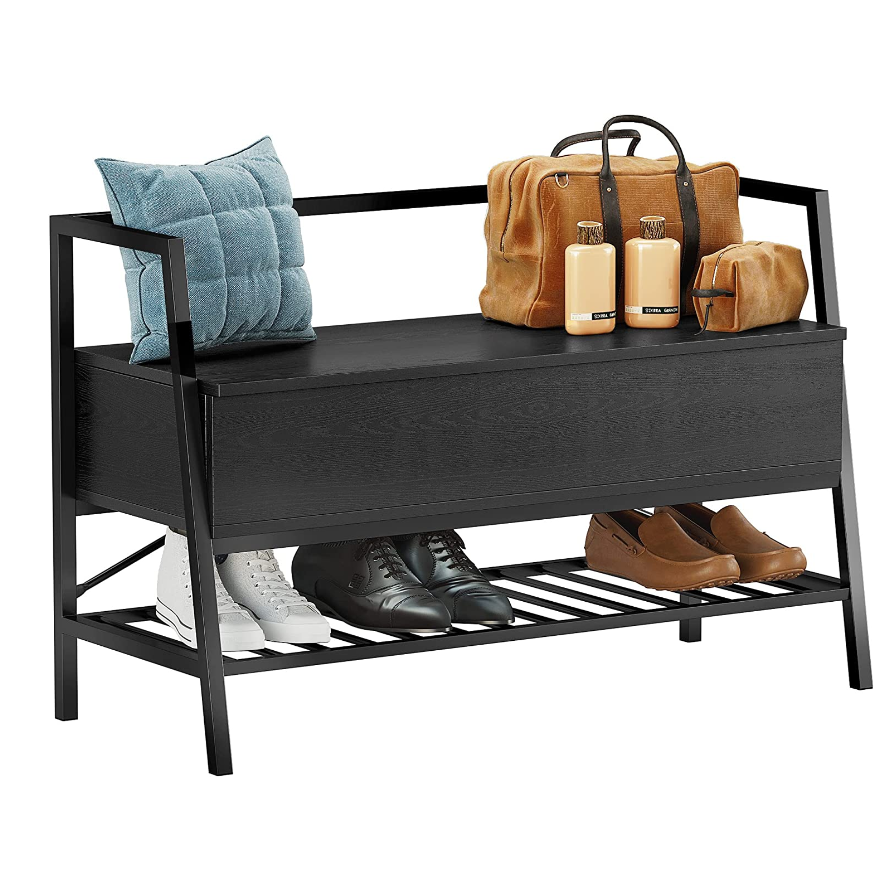 Entryway Bench Shoe Bench With Shoe Rack and Storage Box for Entryway, Bedroom, Hallway