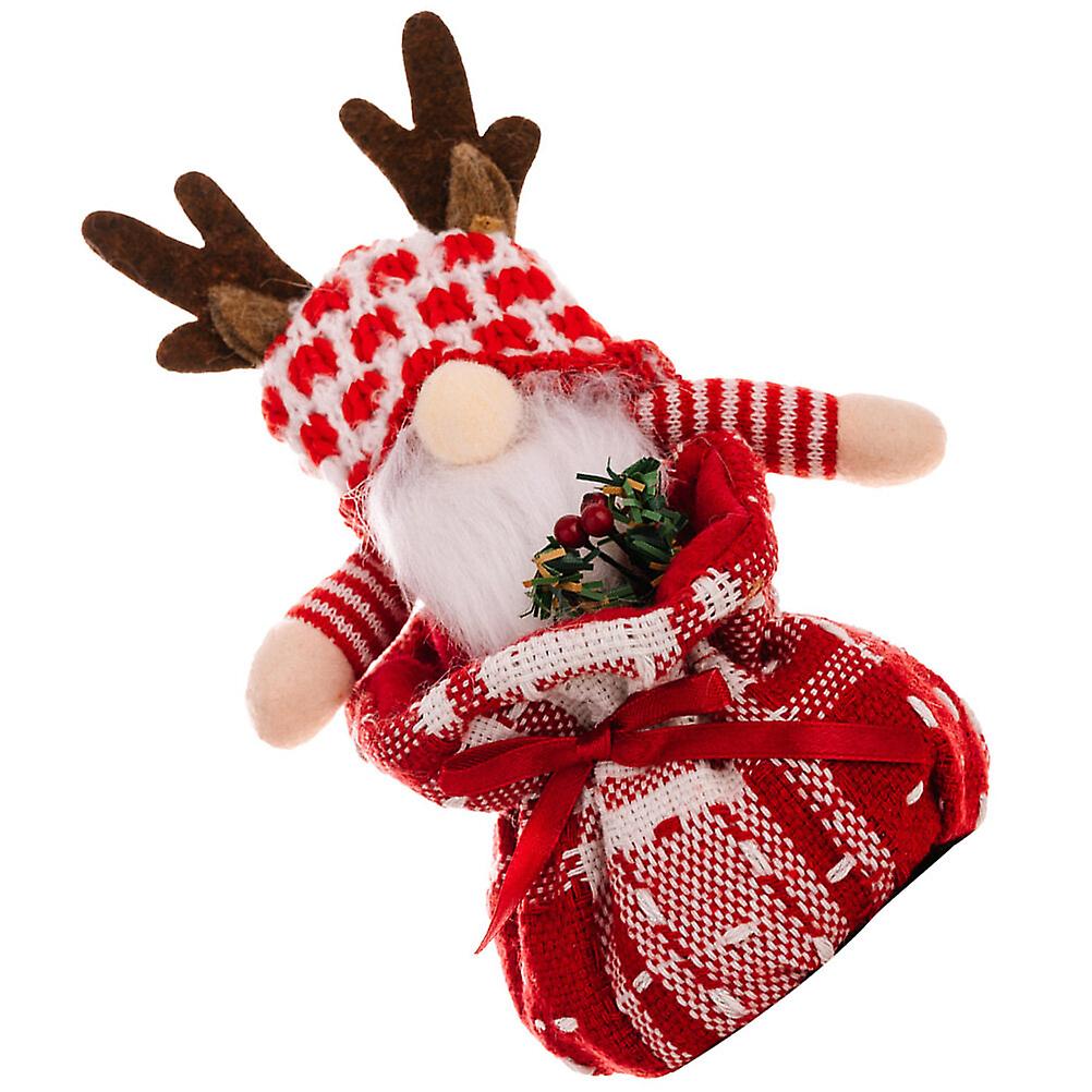 Christmas Antler Gnome Adornment Desktop Gnome Doll Christmas Gnome Ornament