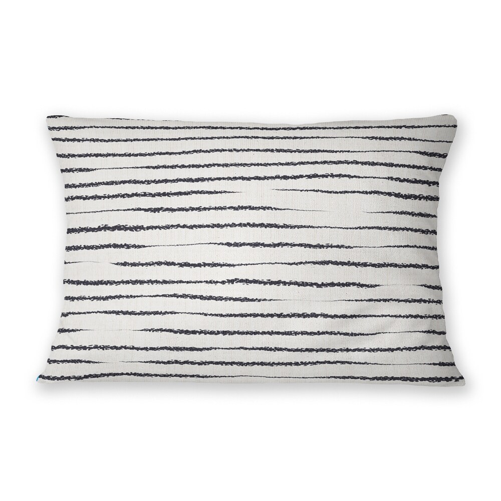 REVEAL IVORY   BLACK IndoorOutdoor Lumbar Pillow By Kavka Designs