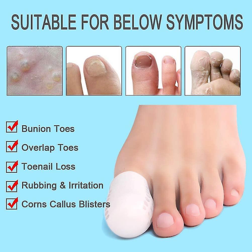 20 Pcs Toe Protector， Gel Toe Caps For Big Toe Soft And Relieve Foot Pain And Against Blisters And Corns-unisex.