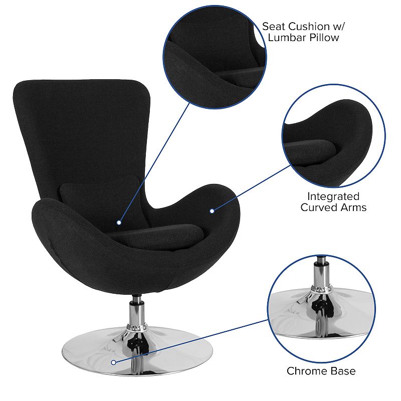 Flash Furniture Egg Series Fabric Side Reception Chair