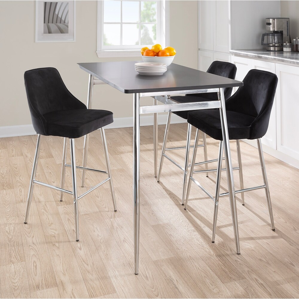 Silver Orchid Naldi Contemporary Chrome Counter Stool (Set of 2)   N/A