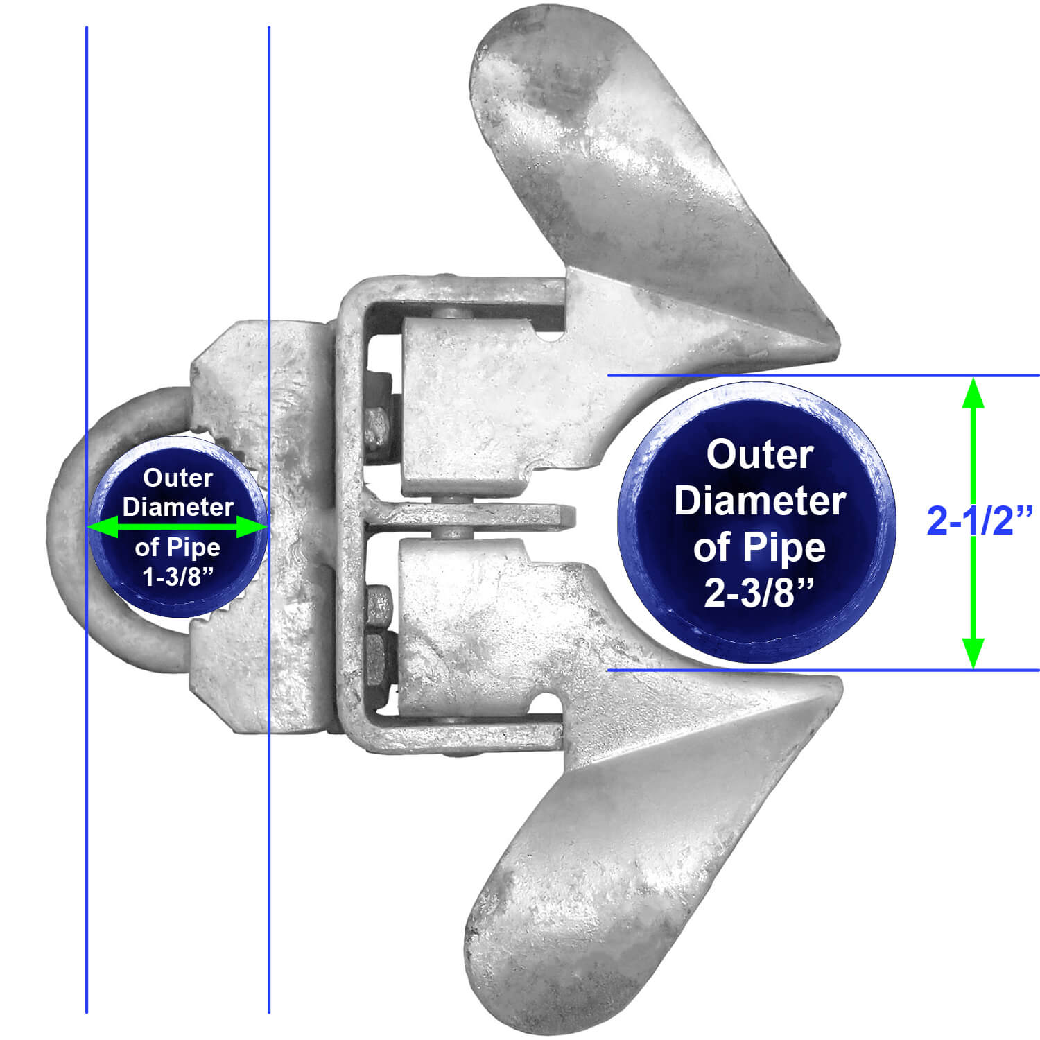 Jake Sales Brand - 1-3/8” x 2-3/8” - ButterFly Latch - Galvanized - Each