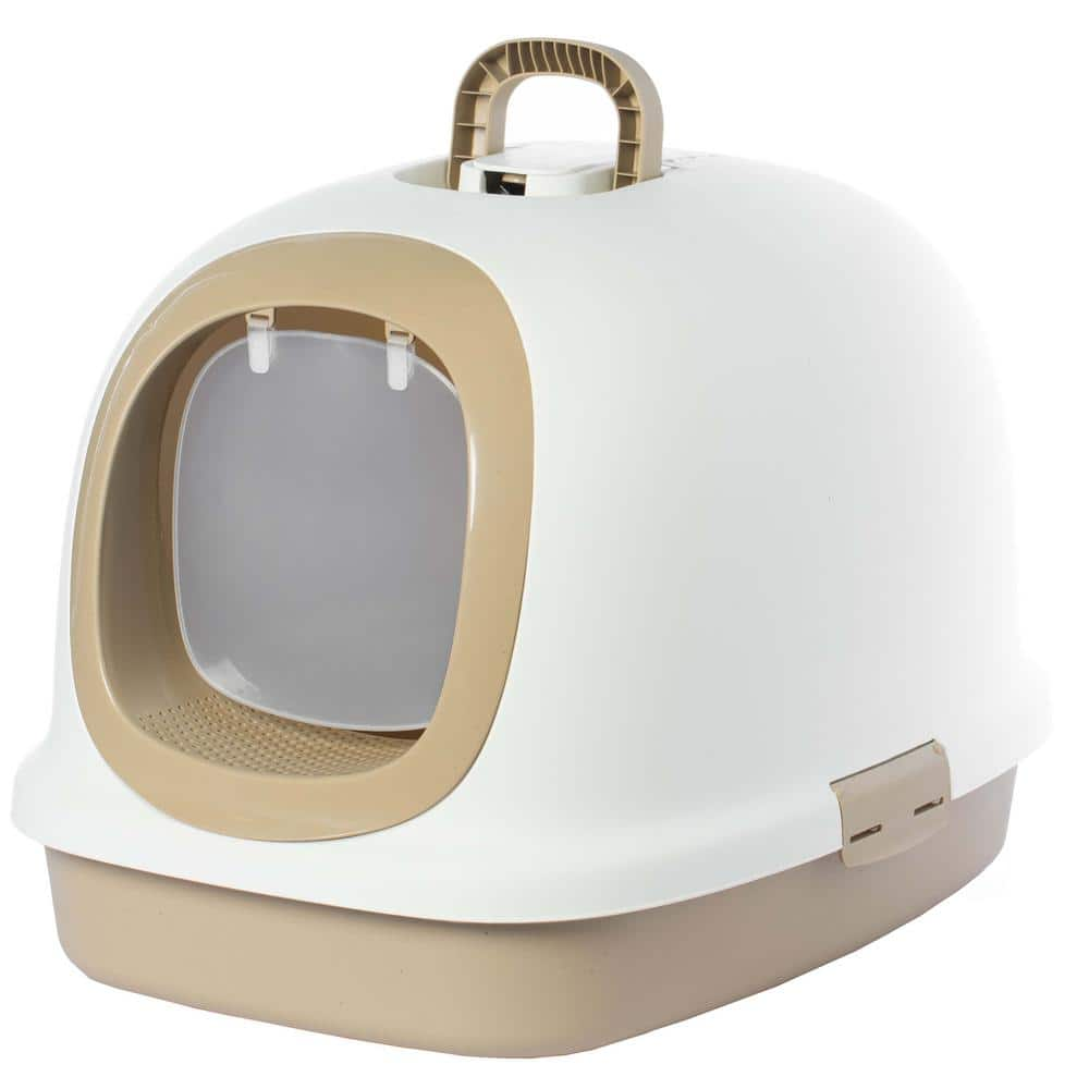 PAWSMARK Fully Enclosed Hooded Odor-Free Front Entry Cat Toilet QI003774.BN