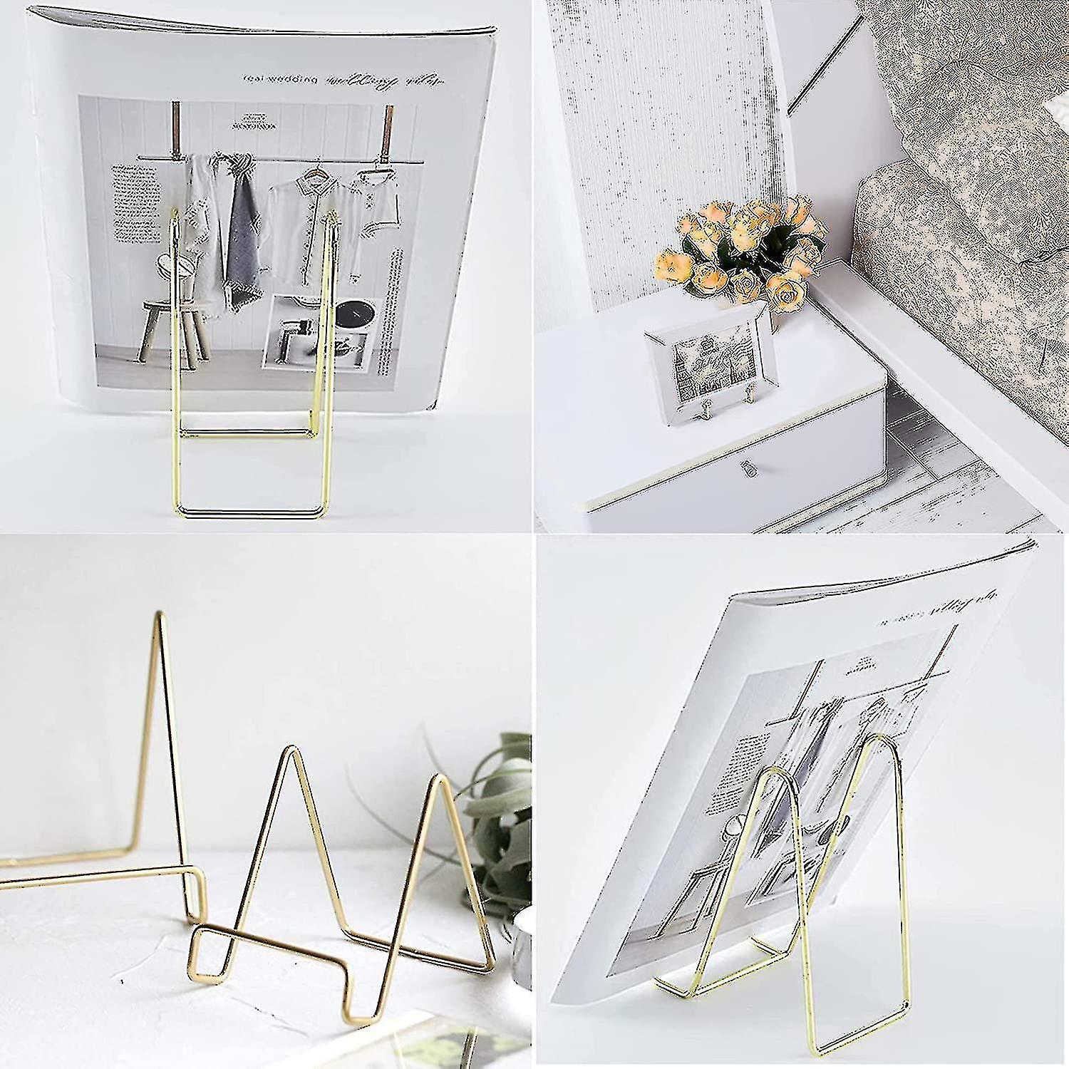 4pcs Plate Holders For Display Display Stand Metal Frame Stand For Photo Decorative Plate Book Easel