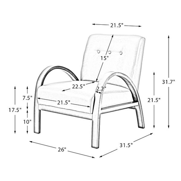 Panope Contemporary Leather Armchair with Button-tufted Back by HULALA HOME