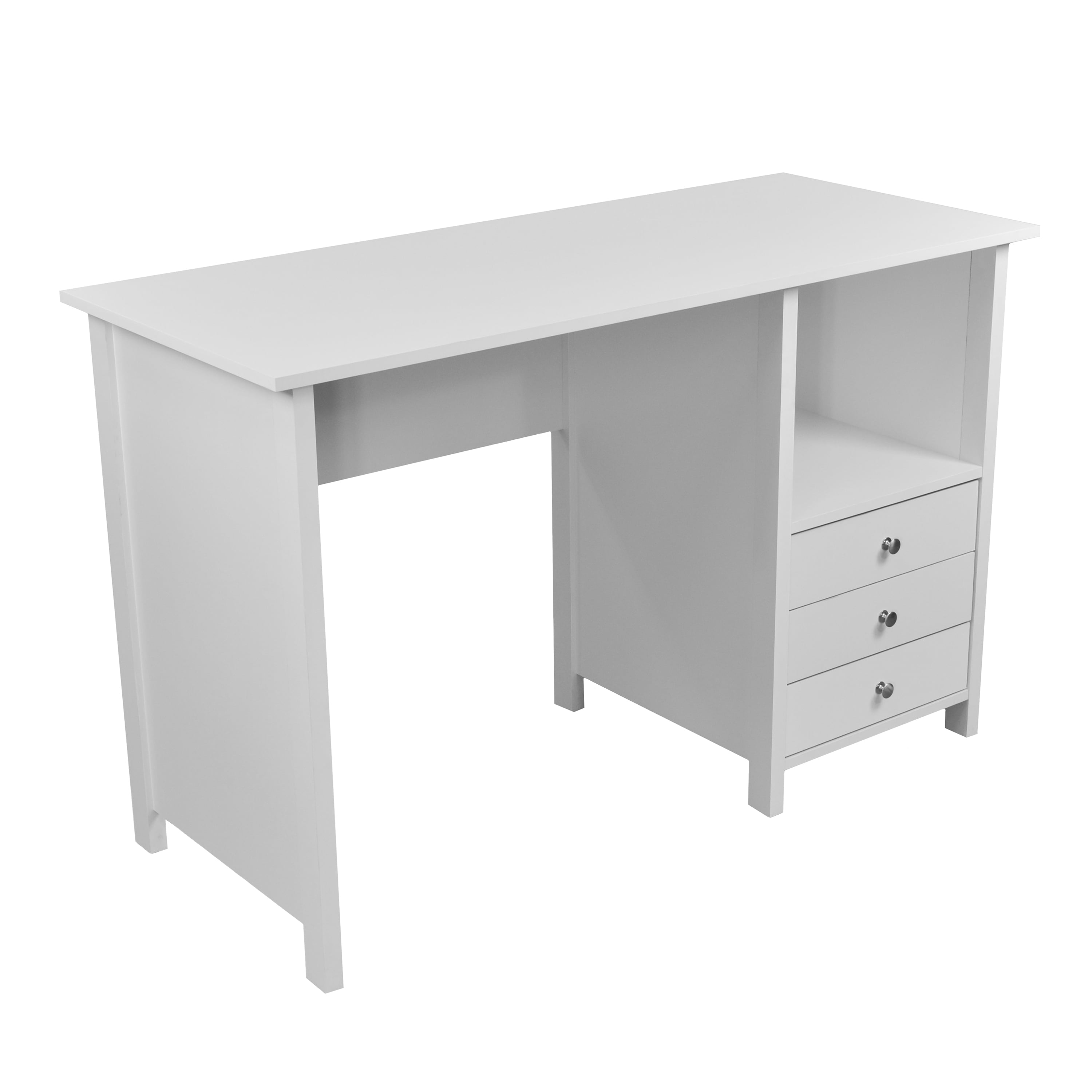 Techni Mobili Contemporary Desk with 3 Storage Drawers, White