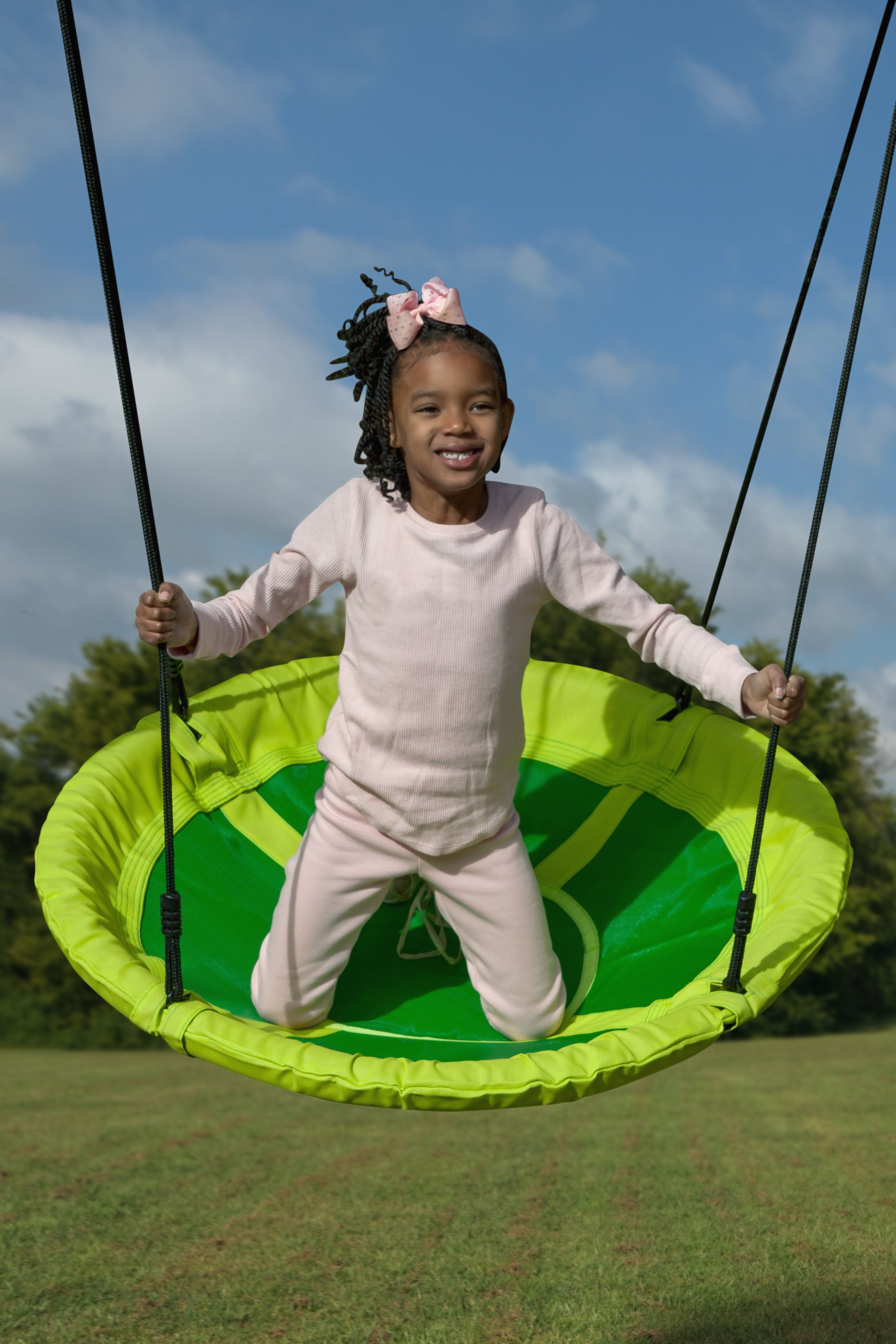 Creative Cedar Designs Kids Saucer Swing- Green