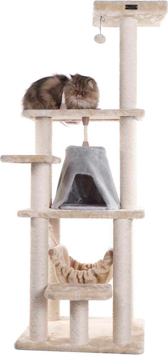 Armarkat 65-in Faux Fur Cat Tree and Condo