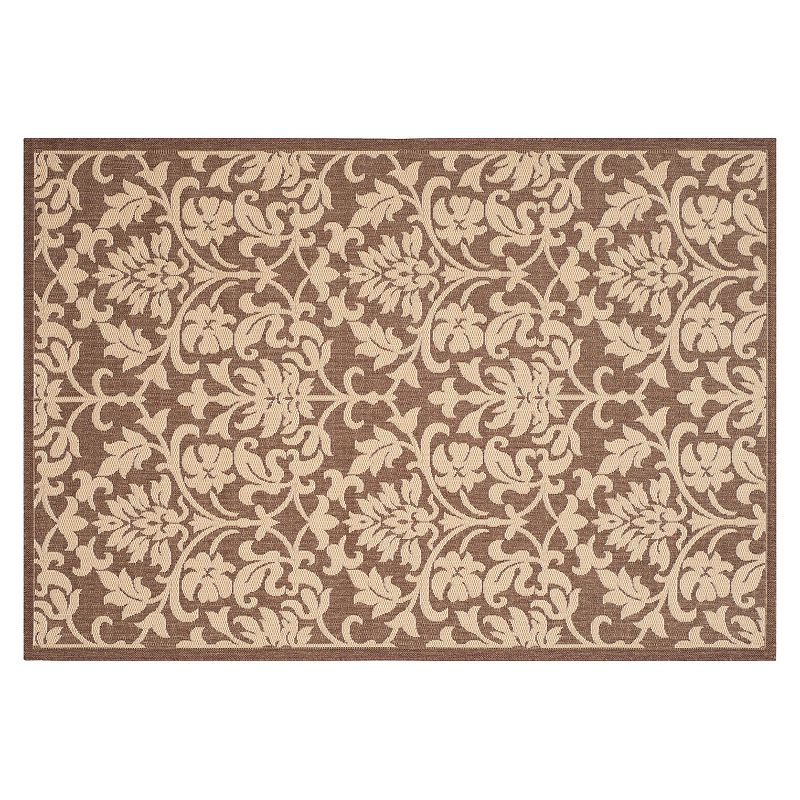 Safavieh Courtyard Decorative Leaf Indoor Outdoor Rug