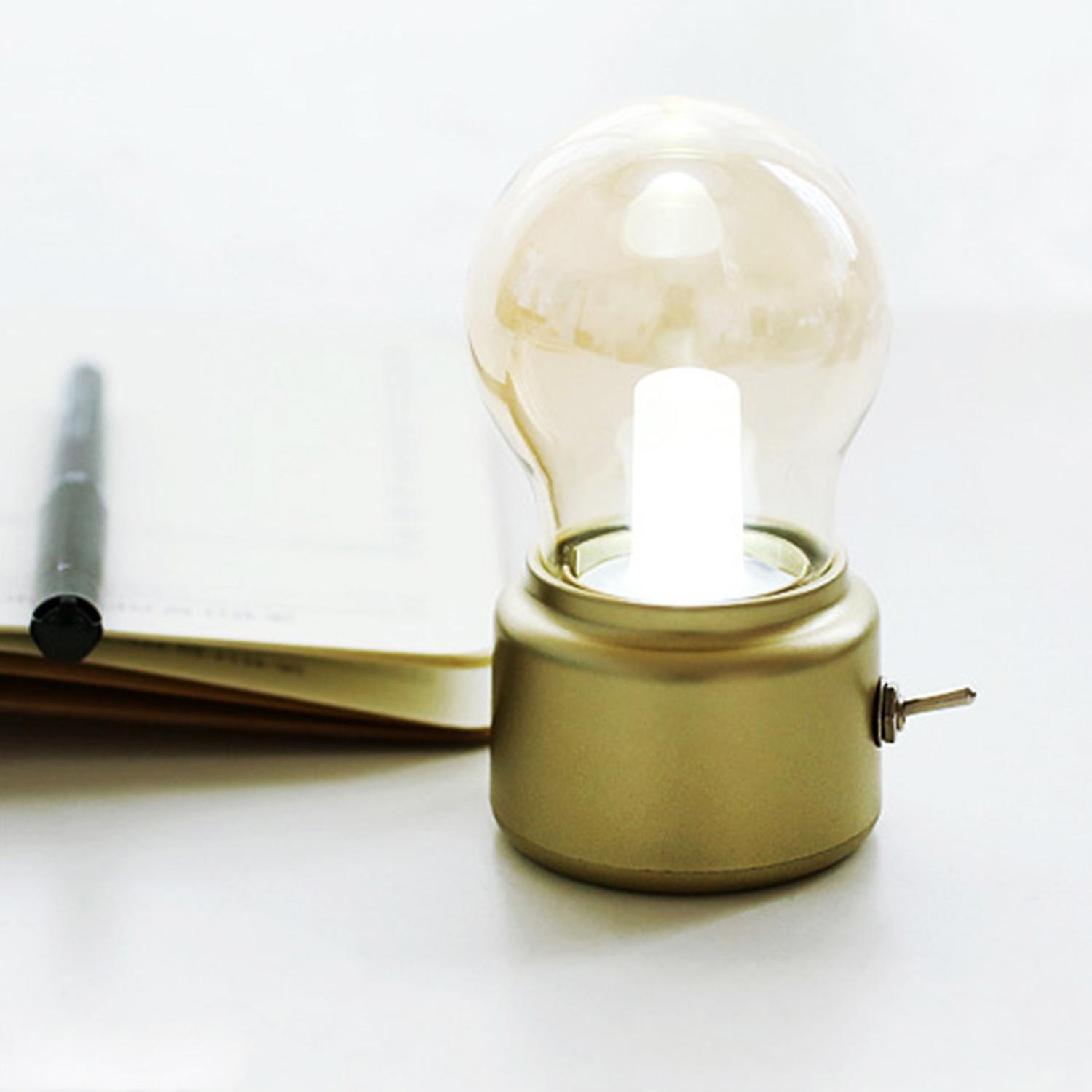 Retro Rechargeable Bulb Lamp Small Portable Night Light Eye Protection Bedroom Decoration Atmosphere Lamp No.215232