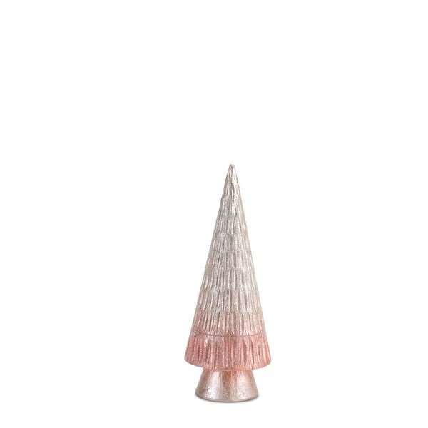 Blush Pink Etched Pine Tree (Set of 3)