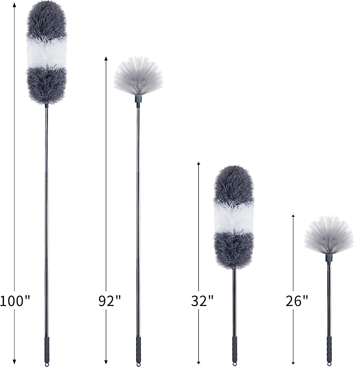 BOOMJOY Microfiber Feather Duster with Extendable Pole, 100