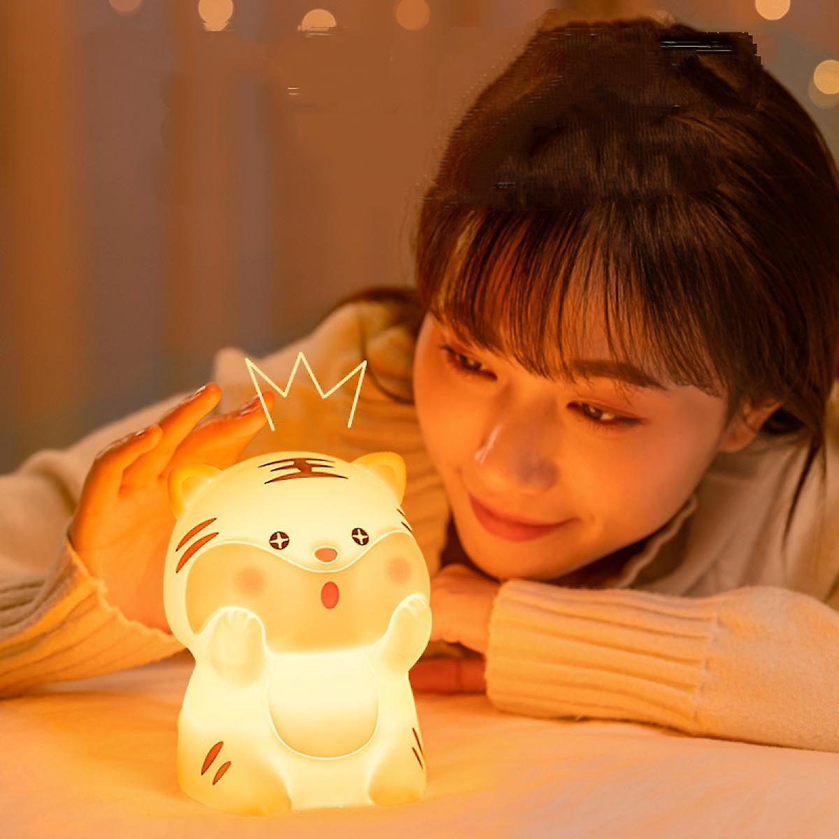 Cute Night Light For Kids - Silicone Lion Led Night Light， Parenting Light， Girls， Boys， Kids Gifts