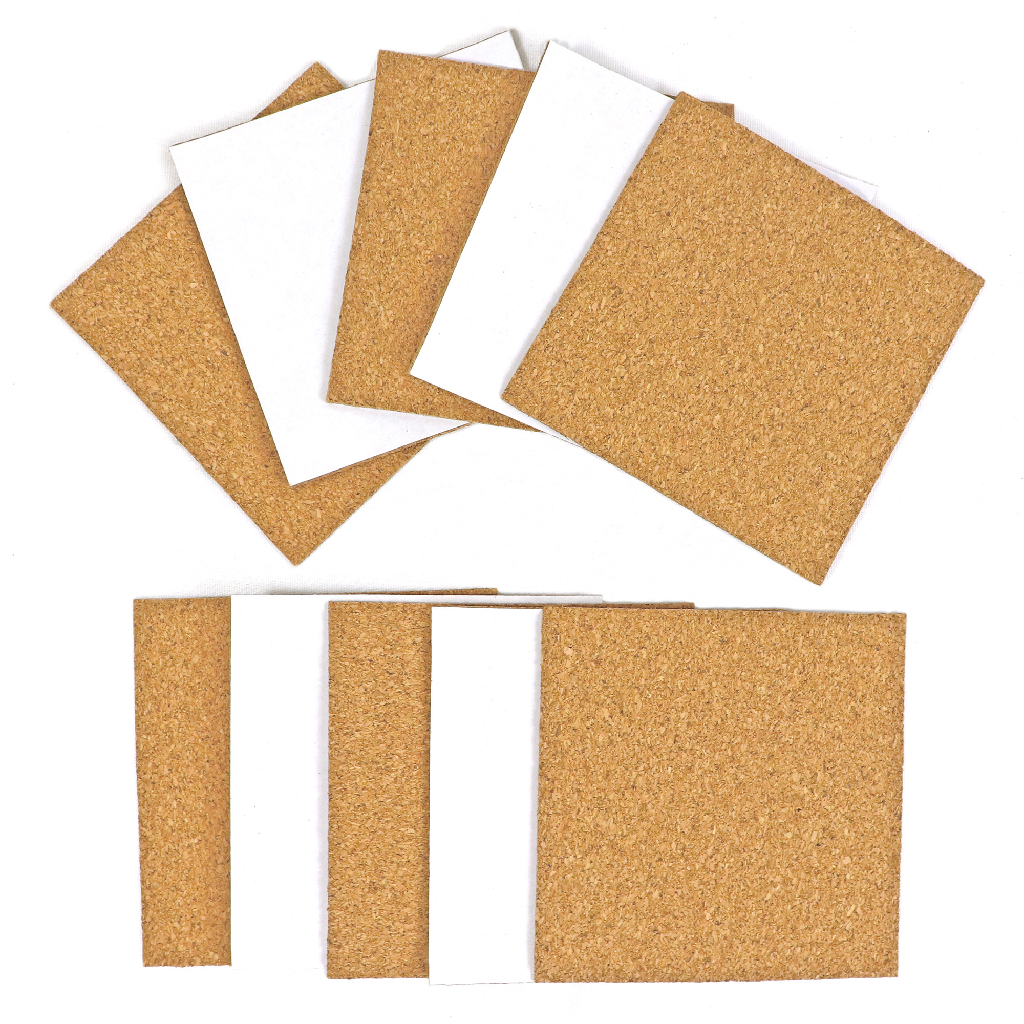 25 Pack Self-Adhesive Cork Squares 4 x 4 Inches