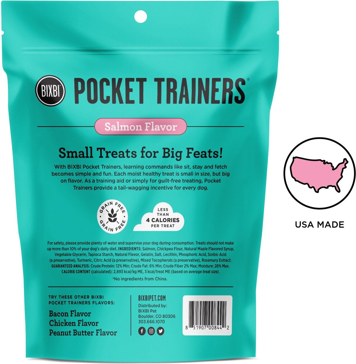 BIXBI Pocket Trainers Salmon Flavor Grain-Free Dog Treats