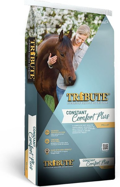 Tribute Equine Nutrition Constant Comfort Plus Gut Health Horse Supplement， 40-lbs bag