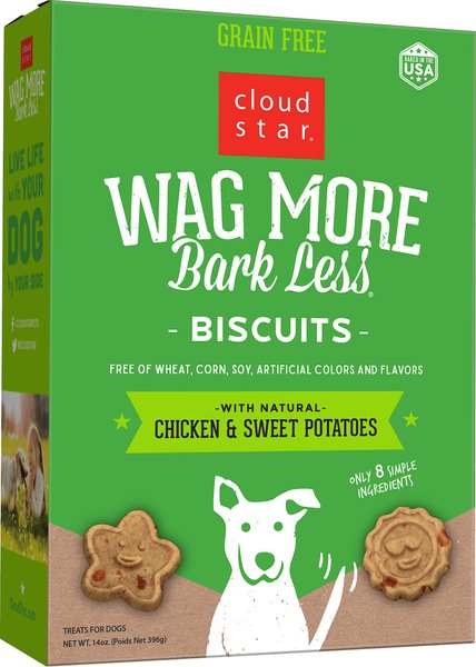 Cloud Star Wag More Bark Less Grain-Free Oven Baked with Chicken and Sweet Potatoes Dog Treats