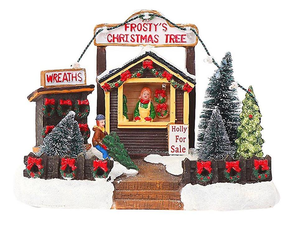 Christmas Village Decoration， Christmas Tree Farm With Led Lights