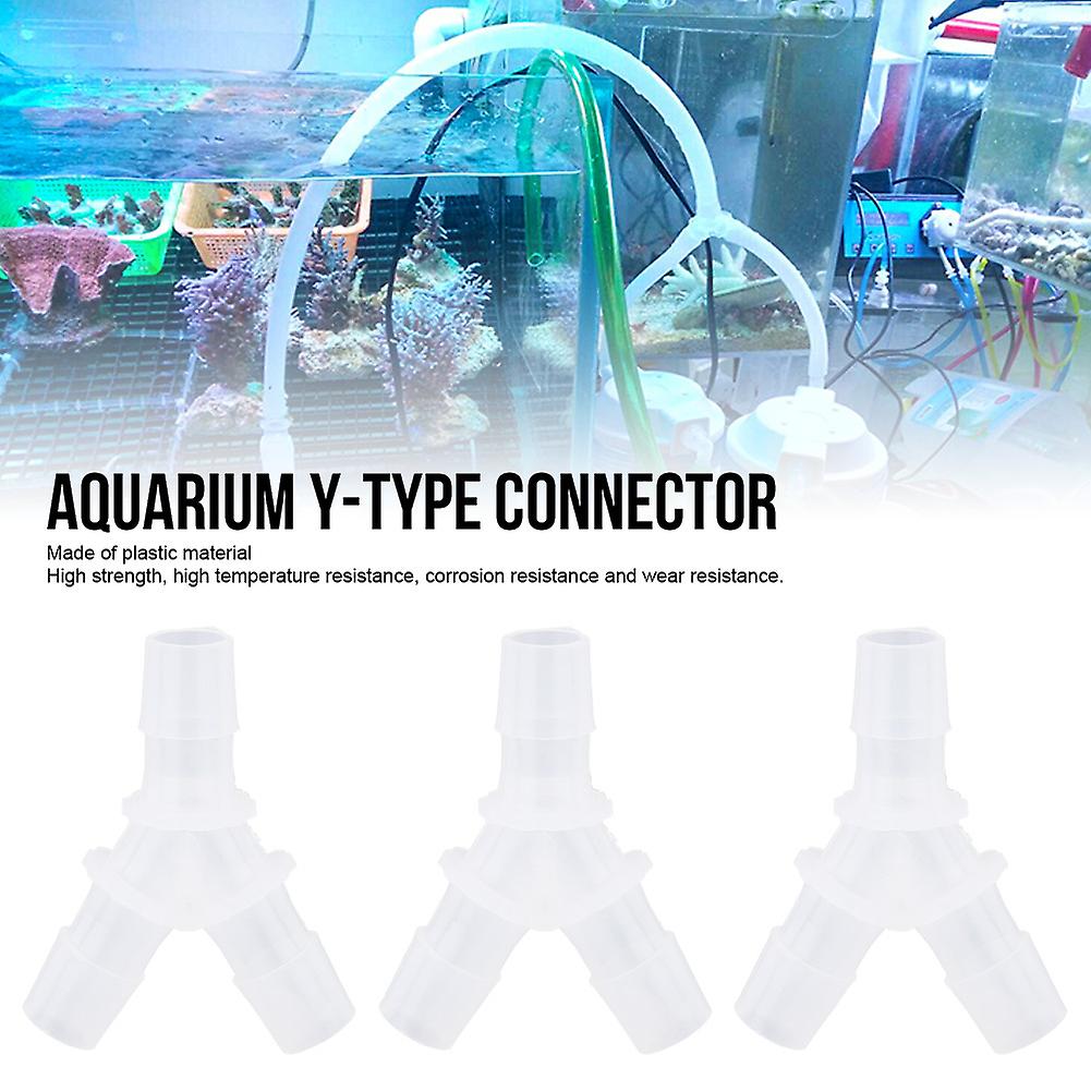 10pcs Soft Hose Fittings Y Type Connector Aquarium Fish Tank Air Pump Junction 3 Way Connector(15.8mm )