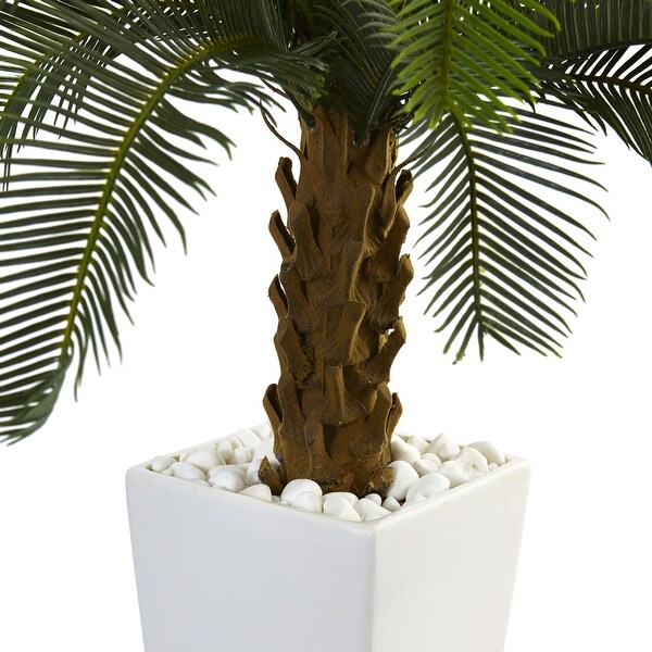 3' Cycas Tree in White Tower Planter