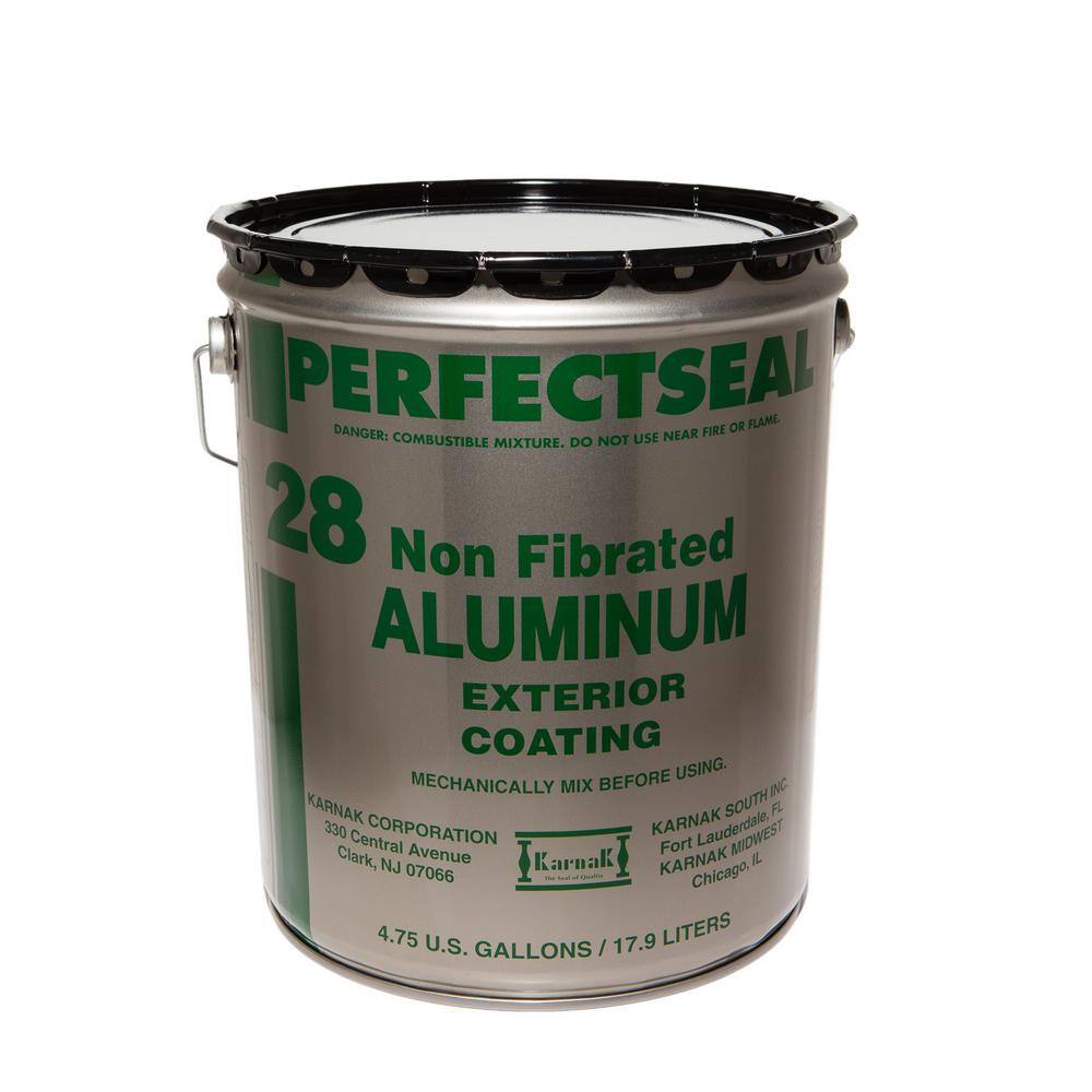 Karnak 5 Gal. Perfectseal Non-Fibered Aluminum Silver Reflective Roof Coating 28-5