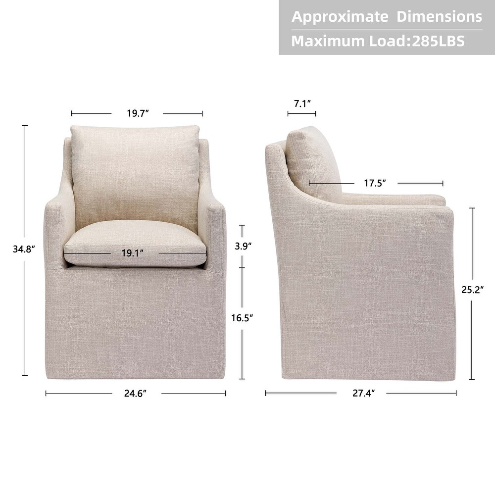 Upholstered Swiveling Linen Accent Sofa Chair