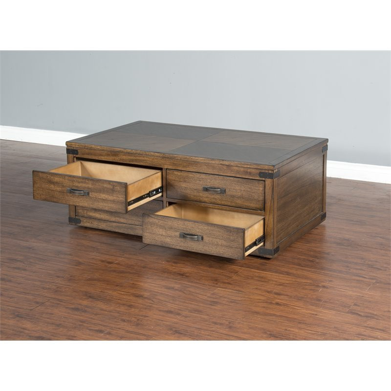 Pemberly Row 50 quotTransitional Wood Coffee Table in Medium Brown   Transitional   Coffee Tables   by Homesquare  Houzz