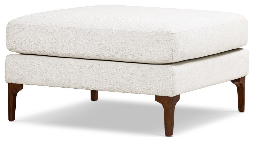 Poly and Bark Mateo Fabric Ottoman in Seashell White   Contemporary   Footstools And Ottomans   by Edgemod Furniture  Houzz