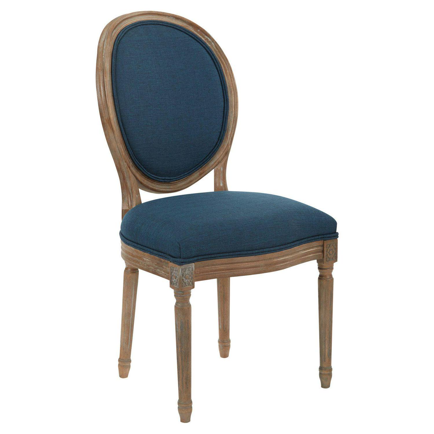 OSP Home Furnishings Lillian Oval Back Chair in Klein Otter Brushed Frame K/D