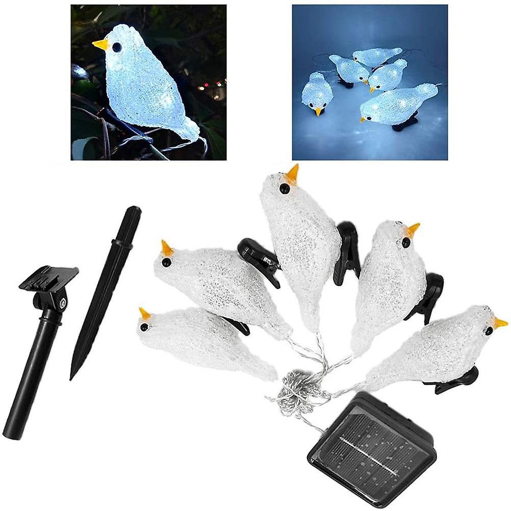 Waterproof 5 LED Acrylic Bird Lights String Solar Fairy Lamp Courtyard Garden Decoration Lights Holiday Decor