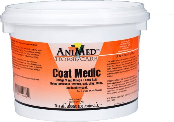 AniMed Coat Medic Horse Supplement， 4-lb tub