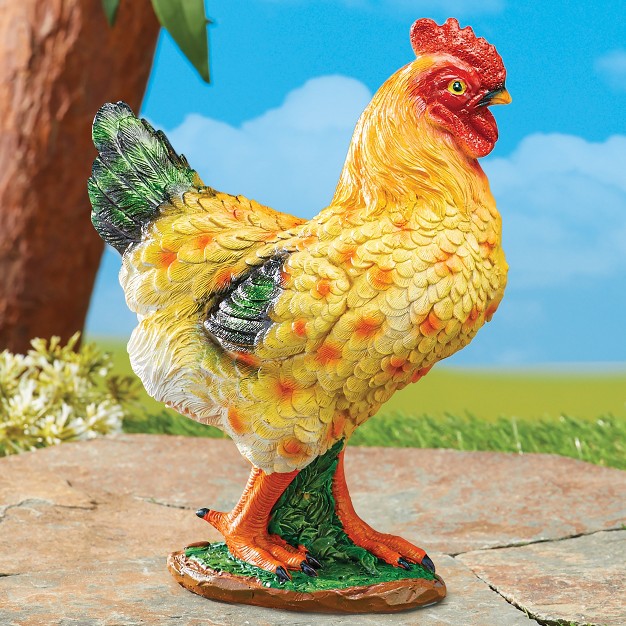 Collections Etc Hand painted Realistic Farm Chicken Outdoor Statue