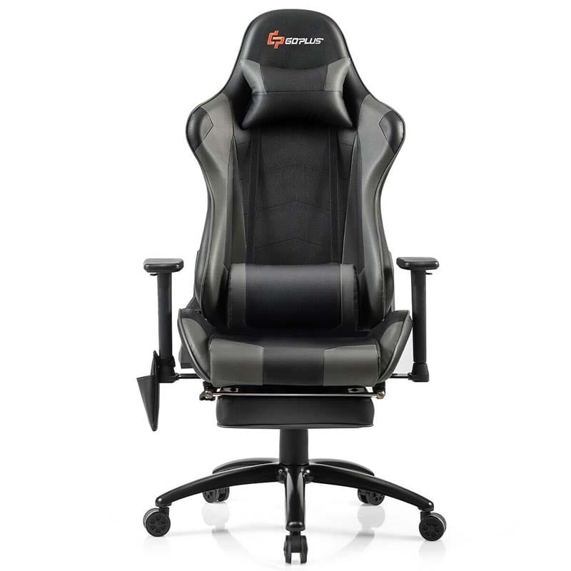 Massage Gaming Chair, Adjustable Ergonomic High-Back E-Sports Racing Chair, Swivel Office PC Chair with Footrest & Lumbar Support