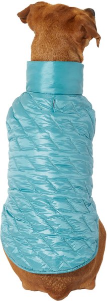 Frisco Lightweight Packable Insulated Dog and Cat Quilted Puffer Coat， Ocean Teal