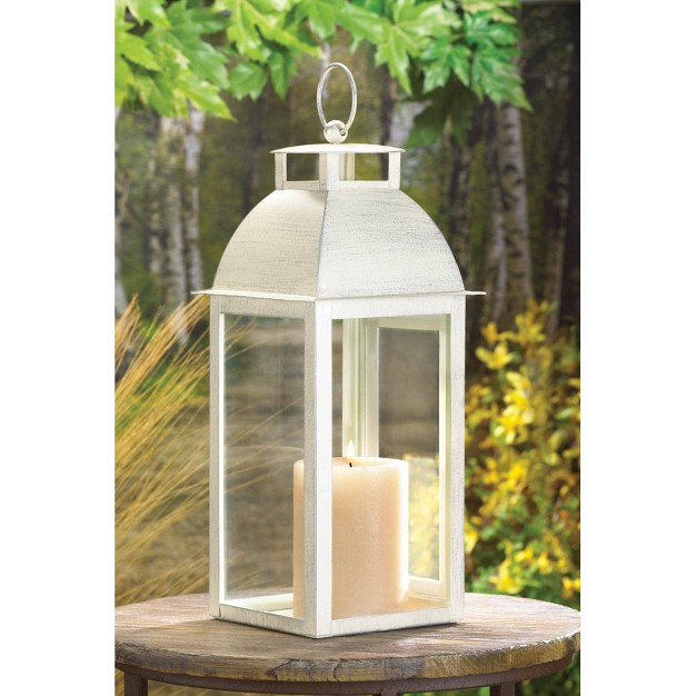 Metal Outdoor Lantern Distressed Ivory Zingz amp Thingz