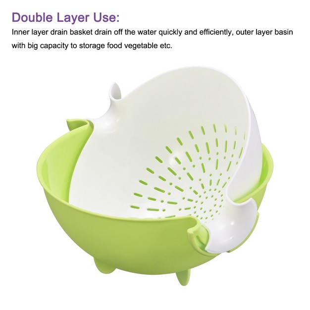 Unique Bargains Kitchen Strainer Colander Sets Plastic Food Strainer With Dual Handles Washing Basket Drain Basket