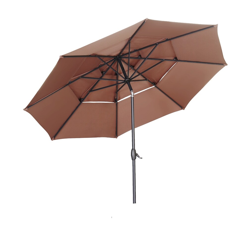 Ainfox 10ft Patio Umbrella 3 tier Outdoor Umbrella (No Base)