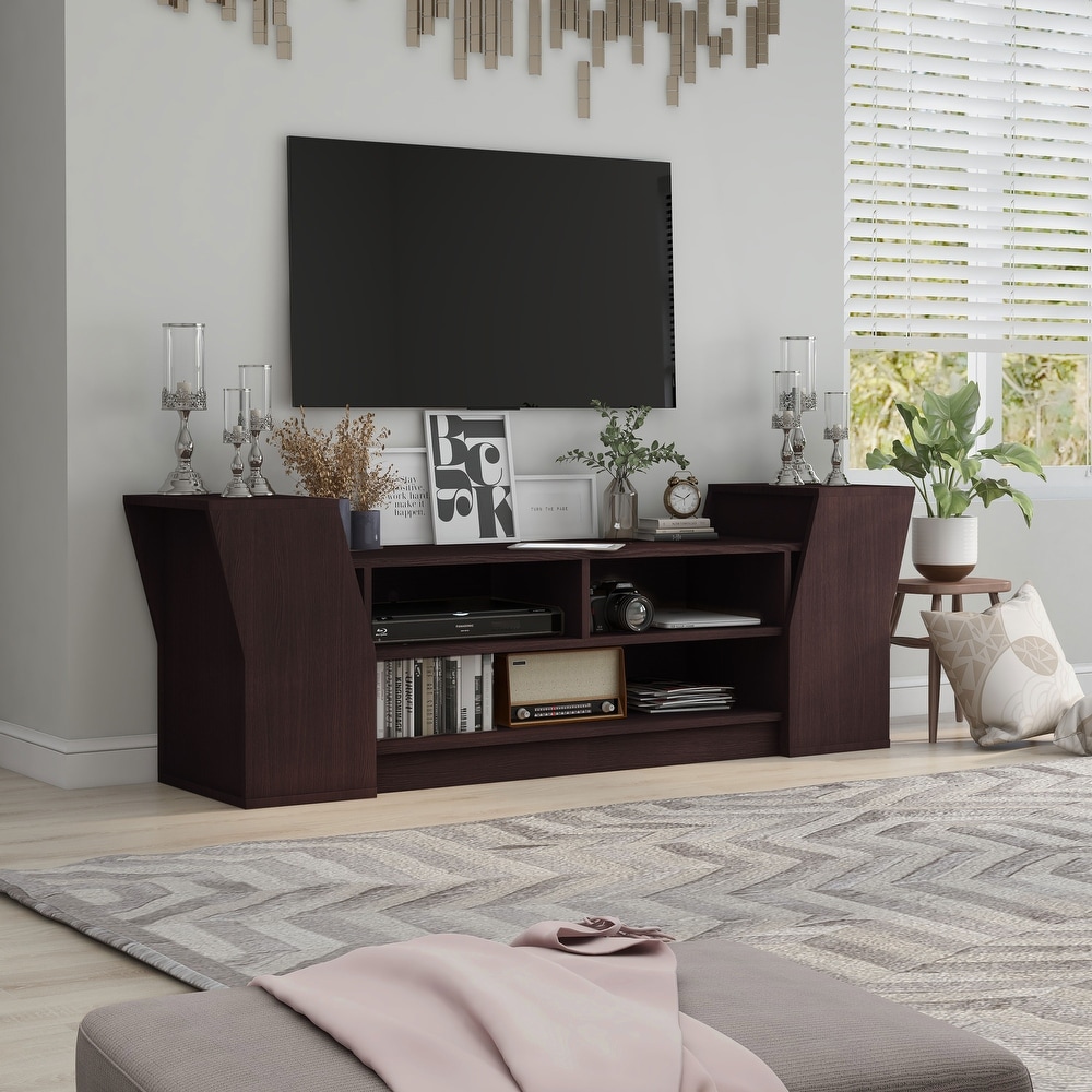 Tai Contemporary 71 inch 3 Open Shelf TV Console by Furniture of America